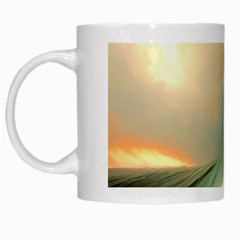 Sea Ocean Waves Lighthouse Nature White Mug by uniart180623