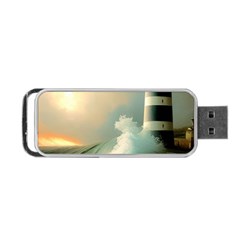 Sea Ocean Waves Lighthouse Nature Portable Usb Flash (two Sides) by uniart180623