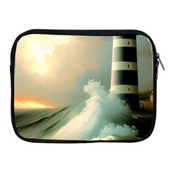 Sea Ocean Waves Lighthouse Nature Apple Ipad 2/3/4 Zipper Cases by uniart180623