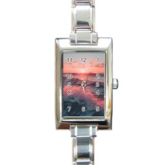 Ocean Waves Sunset Rectangle Italian Charm Watch by uniart180623