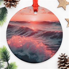 Ocean Waves Sunset Ornament (round) by uniart180623