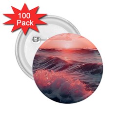 Ocean Waves Sunset 2 25  Buttons (100 Pack)  by uniart180623