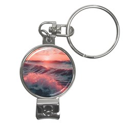 Ocean Waves Sunset Nail Clippers Key Chain by uniart180623