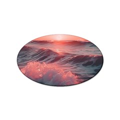 Ocean Waves Sunset Sticker (oval) by uniart180623