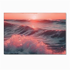 Ocean Waves Sunset Postcards 5  X 7  (pkg Of 10) by uniart180623