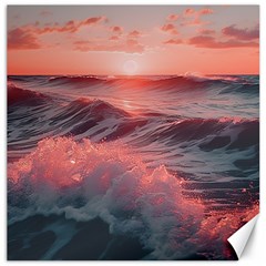 Ocean Waves Sunset Canvas 12  X 12  by uniart180623