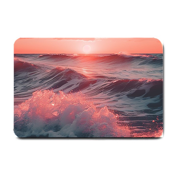 Ocean Waves Sunset Small Doormat