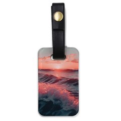 Ocean Waves Sunset Luggage Tag (one Side) by uniart180623