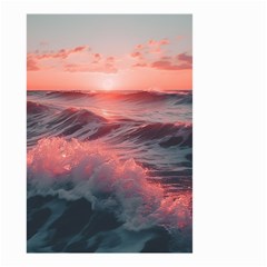 Ocean Waves Sunset Small Garden Flag (two Sides) by uniart180623