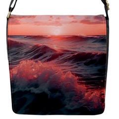 Ocean Waves Sunset Flap Closure Messenger Bag (s) by uniart180623