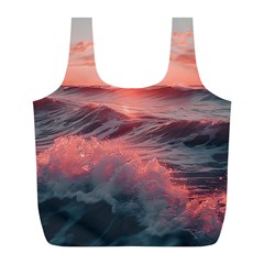 Ocean Waves Sunset Full Print Recycle Bag (l) by uniart180623