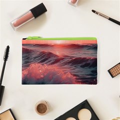 Ocean Waves Sunset Cosmetic Bag (xs) by uniart180623