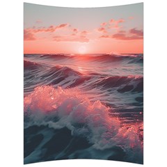 Ocean Waves Sunset Back Support Cushion by uniart180623