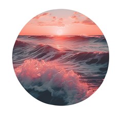 Ocean Waves Sunset Mini Round Pill Box (pack Of 5) by uniart180623