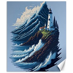 Lighthouse Sea Waves Canvas 8  X 10  by uniart180623