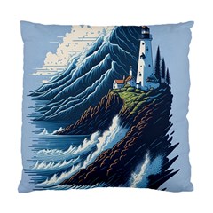 Lighthouse Sea Waves Standard Cushion Case (two Sides) by uniart180623