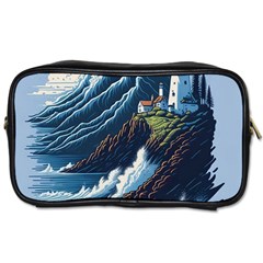 Lighthouse Sea Waves Toiletries Bag (two Sides) by uniart180623