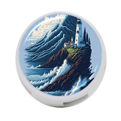 Lighthouse Sea Waves 4-port Usb Hub (two Sides) by uniart180623