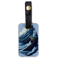 Lighthouse Sea Waves Luggage Tag (one Side) by uniart180623