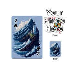 Lighthouse Sea Waves Playing Cards 54 Designs (mini) by uniart180623