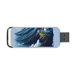 Lighthouse Sea Waves Portable Usb Flash (two Sides) by uniart180623