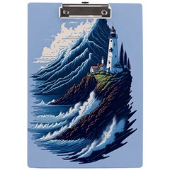 Lighthouse Sea Waves A4 Acrylic Clipboard by uniart180623