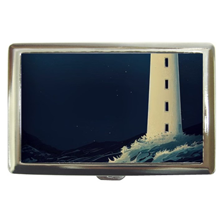 Lighthouse Lunar Eclipse Blood Moon Cigarette Money Case