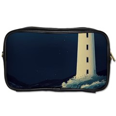 Lighthouse Lunar Eclipse Blood Moon Toiletries Bag (one Side) by uniart180623