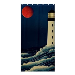 Lighthouse Lunar Eclipse Blood Moon Shower Curtain 36  X 72  (stall)  by uniart180623