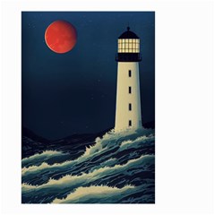 Lighthouse Lunar Eclipse Blood Moon Small Garden Flag (two Sides) by uniart180623