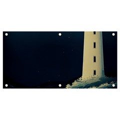 Lighthouse Lunar Eclipse Blood Moon Banner And Sign 4  X 2  by uniart180623