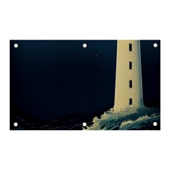 Lighthouse Lunar Eclipse Blood Moon Banner And Sign 5  X 3  by uniart180623