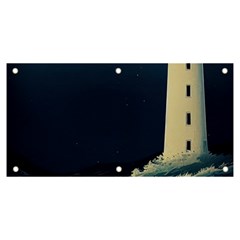 Lighthouse Lunar Eclipse Blood Moon Banner And Sign 6  X 3  by uniart180623