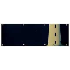 Lighthouse Lunar Eclipse Blood Moon Banner And Sign 9  X 3  by uniart180623