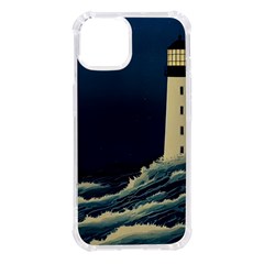 Lighthouse Lunar Eclipse Blood Moon Iphone 14 Tpu Uv Print Case