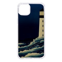 Lighthouse Lunar Eclipse Blood Moon Iphone 14 Plus Tpu Uv Print Case