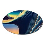 Japanese Japan Waves Sea Ocean Oval Magnet Front