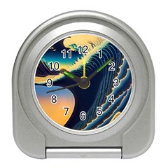 Japanese Japan Waves Sea Ocean Travel Alarm Clock by uniart180623