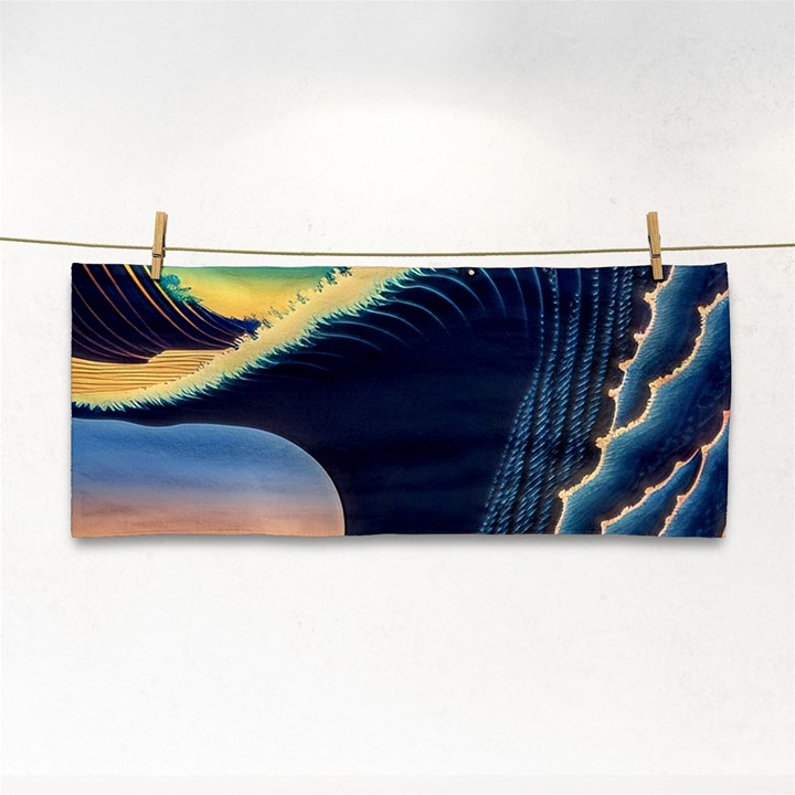 Japanese Japan Waves Sea Ocean Hand Towel