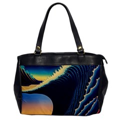 Japanese Japan Waves Sea Ocean Oversize Office Handbag by uniart180623