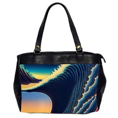 Japanese Japan Waves Sea Ocean Oversize Office Handbag (2 Sides) by uniart180623