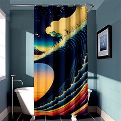 Japanese Japan Waves Sea Ocean Shower Curtain 36  X 72  (stall)  by uniart180623