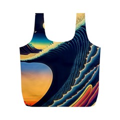 Japanese Japan Waves Sea Ocean Full Print Recycle Bag (m) by uniart180623