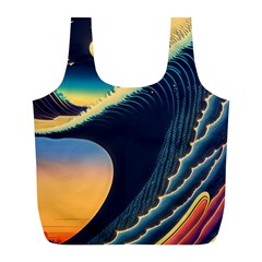 Japanese Japan Waves Sea Ocean Full Print Recycle Bag (l) by uniart180623