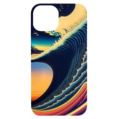 Japanese Japan Waves Sea Ocean Iphone 14 Black Uv Print Case by uniart180623