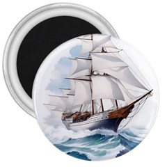 Ship Sail Sea Waves 3  Magnets by uniart180623