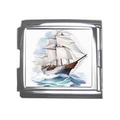 Ship Sail Sea Waves Mega Link Italian Charm (18mm) by uniart180623