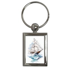 Ship Sail Sea Waves Key Chain (rectangle) by uniart180623