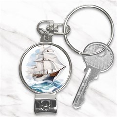 Ship Sail Sea Waves Nail Clippers Key Chain by uniart180623