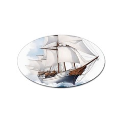 Ship Sail Sea Waves Sticker (oval)